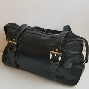 Etienne Aigner black leather bag.